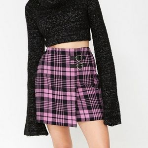 Lazy Oaf Pink Cheeky Kilt Plaid Skirt